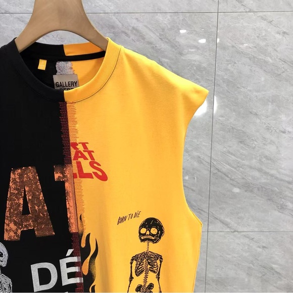 Gallery Dept Black and Yellow Skeleton Tank Top - Picture 6 of 9